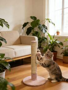 1个高猫抓柱，适合室内猫咪和幼猫，垂直抓柱带悬挂球，采用优质剑麻绳制成，带有保护垫以防止家具损坏，紧凑节省空间设计。 - 32*55厘米 - 查看 2