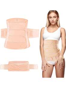 Faja Postparto y Poscesárea 3 en 1, Soporte Lumbar, Alivio del Dolor Pélvico y de Espalda,41041694 - Granate - Ver 1