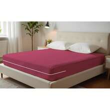 Double Gel Knit Mattress Cover With Zipper - 玫紅色 - 查看 15
