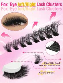 160片蓬松浓密假睫毛套装，3D单根仿貂毛假睫毛，D型卷翘，长度10mm-18mm，打造浓密卷翘睫毛，100D浓密假貂毛睫毛，3D效果单根簇状假睫毛，适用于DIY睫毛嫁接，睫毛簇，单根睫毛，假睫毛 - D - 查看 4