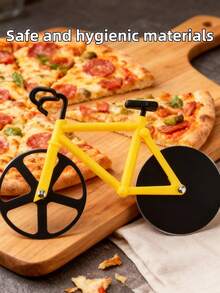 1个自行车造型披萨刀，创意滚动披萨刀，双轮披萨切割器，披萨分割器，单轮自行车造型披萨刀，不锈钢披萨刀，适用于家庭和专业厨房 - 有趣的披萨派对装饰 - 易于清洁的披萨切割工具 - 烹饪爱好者的趣味设计 - 多 - 查看 8