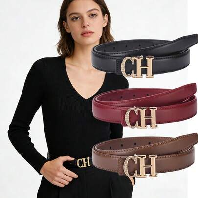 时尚金属字母细腰带，经典设计，女士配饰，日常佩戴的理想礼物