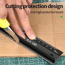 [1pc High Precision Aluminum Ruler] 1pc BAOLIAN Aluminum Alloy Ruler - Multi-Functional Protective Straight Edge, High Precision, Cut Resistant, Non-Slip, Ink-Proof, Industrial Grade Measuring Tool - A - View 3