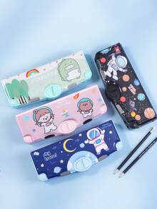 1个多功能文具盒，卡通大容量铅笔盒，带卷笔刀、剪刀、学习用品，弹出式多功能铅笔盒 - 單件 - 查看 7