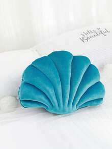 Plush Seashell Shaped Decorative Throw Pillow, Home/Marine Decor Sofa/Office Chair Cushion - Blue - View 4