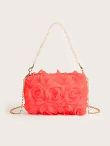 New Pearl Flower Decor Evening Clutch Handbag, Shoulder/Cross-Body Bag For Formal Dresses - Handbag - View 5