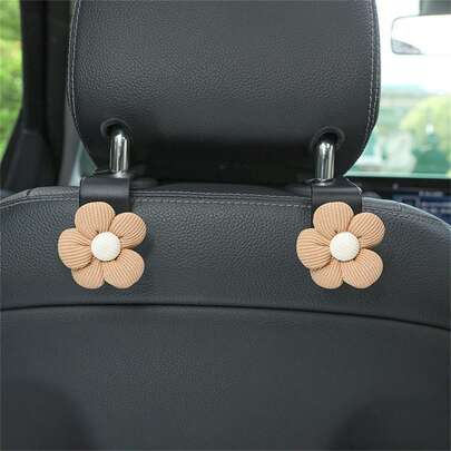 AD 2pcs Durable Floral Cartoon Car Seat Back Hooks, Multifunctional Hanging Organizer Accessories