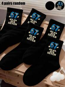 4 pares de calcetines tipo tripulación para niños, estilo aleatorio italiano Brainrot Graffiti Six Seven Hands 6 7 Meme Socks, calcetines con diseño de graffiti arcoíris para adolescentes, regalo genial para niños y niñas, regalo del Día de San Valentín para estudiantes que vuelven a la escuela, calcetines deportivos y atléticos - Multicolor - Ver 10