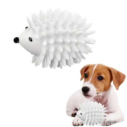 1 món đồ chơi mài răng cho thú cưng, 1 quả bóng nhựa bền hình nhím cho chó - Giúp làm sạch răng và mát-xa nướu, tăng cường sức khỏe và sự vui vẻ, không cần pin.