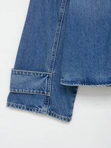 Chaqueta vaquera de estilo minimalista con cuello alto, de moda para mujer, estilo europeo y americano, nueva colección primavera/verano de DEEKA - Azul - Ver 9