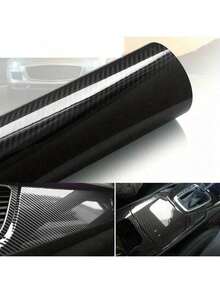1片50cm*152cm汽车碳纤维PVC高光膜,具有防刮擦性能,气泡释放设计,呈现黑色高光效果,适用于DIY车身贴膜,适用于汽车和摩托车,提供多种碳纤维颜色和尺寸可选。 - 均碼 - 查看 13