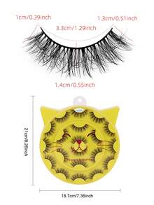 10对猫眼假睫毛，3D浓密交叉卷翘柔软高级假睫毛，多维效果，顺滑逼真，适合睫毛稀疏的女性，可用于派对、约会、表演、角色扮演、戏剧活动和居家使用。 - 濃密款 - 查看 4