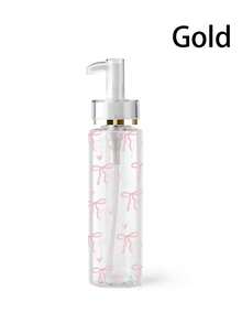 100ml/120ml/150ml/200ml Transparent Acrylic Pump Bottle With Bow Decor, Suitable For Water-Based Lotions, Cosmetics And Toners, Ideal For Travel And Business Use, Refillable Lotion Dispenser - Multicolor - View 3