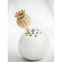 Small Porous Flower Vase, Daisy Vase, Colorful Round Miniature Vase With Multiple Holes Flower Stone Table Handicraft Ornament, Small Vases For Flowers, Home Ornaments For Toothpicks Variant 1 - A:白色 - 查看 3