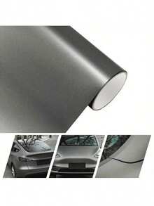 1 Roll Matte Metallic Gray Car Wrap - Durable, Waterproof, Scratch-Resistant, Easy To Install, Anti-Slip - One Size - View 8