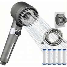 Filtered Shower Head, 2026 NEW Ion Drops Shower Head With 59in Hose/Bracket, Adjustable Filtered Showerhead With 5 Filter Replacements, Built-In Power Flash For Bathroom Cleaning - Mặc định - Xem 1