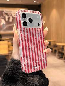 GIIPPA 1个条纹图案设计 17 Pro Max手机壳，也适用于 16 Pro Max、15 Pro Max、14 Pro Max，韩版时尚趣味手机壳，兼容11/12/13/14/15/16 Pro Max Plus，男女皆宜的优雅设计，是圣诞节、情人节、复活节、婚礼季和生日送给女友的理想礼物 - 紅色 - 查看 6