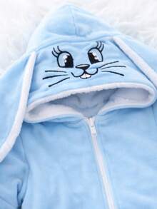 Vest Baby Layettes Unisex Baby  With Embroidered Bunny Hood, One Size, Fun - 淺藍色 - 查看 2