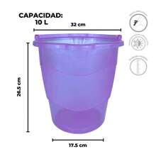 1 pieza Cubeta de agua portátil 10 litros, cubo de lavado de autos de plástico y silicona, cubo de almacenamiento de agua y riego para el hogar - Colores - Ver 6
