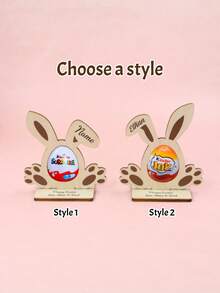 Customized Easter Bunny Decor With Name, Personalized Desktop Ornament, Easter Basket Filler, Customizable Room Decor, Customizable Holiday Gift, Bunny Standee, Colorful Bunny Tail, Fashionable Holiday Decoration For Home And Couples - Style B - View 3