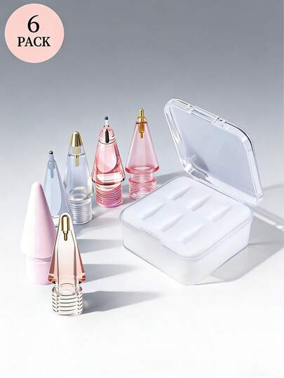 6pcs Replacement Nibs Compatible With Apple Pencil 1st/2nd Generation, Compatible With Pro Pencil 2nd/1st Gen, Includes Pen Holder And Replacement Caps, Ideal Gift For Mother's Day, Birthday, And Holidays Gifts For Mother, Family, Friends, Kids, Birthday, Holiday
