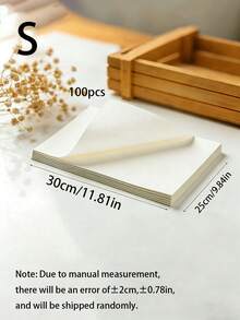 50/100 piezas Juego de papel de hornear antiadherente precortado, 30cm*25cm 40cm*30cm, papel encerado para el hogar, restaurante y cocina, papel pergamino grueso de doble cara, adecuado para freidora de aire, horno, envasado de carne - Multicolor - Ver 18