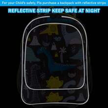 3PCS Kids Rolling Backpack, Roller Wheels Boys Bookbag - Wheeled Suitcase Elementary School Bag - Dinosaur - Black - View 3