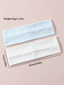 2pcs/Set Women's Fashion Polka Dot Print Soft Non-Slip Headband, Elastic Yoga Sports Headband Hair Accessories, Versatile For Daily Wear, Suitable For Multiple Occasions - Chấm bi xanh dương + trắng - Xem 3