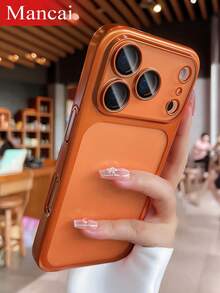 Frosted Galvanized Phone Case, Translucent Anti-Fingerprint PC Case, Compatible With IPhone 17 Pro Max/17 Pro/17 - Orange - View 8