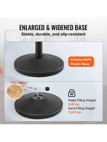 Stanchion Post With Velvet Rope, 6-Pack Crowd Control Stanchion With 6PCS 5FT Black Velvet Ropes, Carbon Steel Baking Painted Queue Barrier Line Divider & Fillable Plastic Base For Wedding Party - Black - View 3