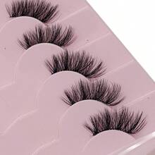 7 pares de pestañas postizas de ojo de gato transparentes, suaves y naturales, herramientas de maquillaje, pestañas postizas esponjosas y alargadoras, adecuadas para principiantes, citas, fiestas, reutilizables - Negro - Ver 4