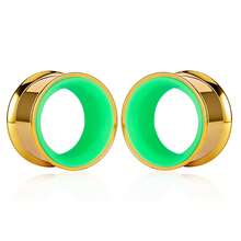 2件装新款酷炫双色圆形不锈钢耳扩，适合身体佩戴，可穿刺，朋克风，低过敏性，女士礼物 - 圓形的 - 查看 50