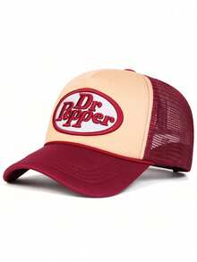 1pc Unisex Niche Design Embroidery Mesh Trucker Hat, High Quality, Large Brim, Sun Protection, Suitable For Spring/Summer, Holidays, Gatherings, Family Gifts - Multicolor - View 5