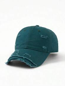 1pc Men Solid Color Distressed Baseball Cap, Suitable Spring And Summer And Daily Wear - Multicolor - View 2