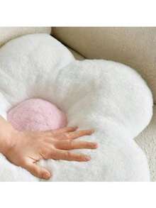Daisy Flower Shaped Ultra Soft Plush Seat Cushion / Floor Pillow - 45x45 Cm - Made In Turkey - Multicolor - View 7