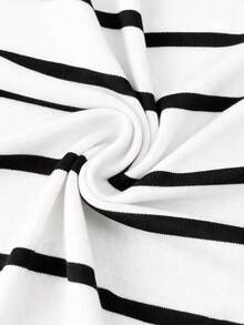 GRDR 男士夏季条纹针织短袖毛衣，适合夏季社交聚会和用餐场合 - 白色 - 查看 7