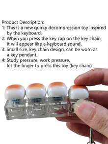 1 قطعة سلسلة مفاتيح بشكل رغيف كراميل، لعبة تخفيف التوتر، اختبار مفتاح لوحة المفاتيح الميكانيكية، حلقة مفاتيح، ديكور المكتب، تميمة الهاتف، لعبة إبداعية مضادة للقلق للأصابع - أصفر - مشاهدة 11