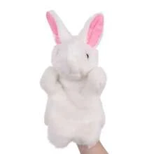 Marioneta de mano de conejito de Animal de peluche para niños, lindo conejo de peluche, marioneta de dedo suave, dibujos animados, bricolaje NR19 - Rojo - Ver 10