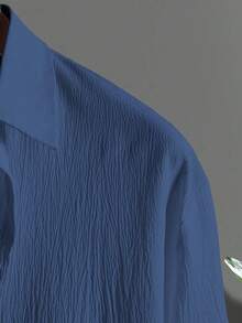 Men'S Fashionable Two-Piece Set In Plus Sizes, Featuring 3D Printing, Machine Washable, Ideal For Outings And Travel - 漸變藍 - 查看 5