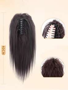 Coleta postiza de unicolor, coleta con cascada rizada latina semi-atada, accesorios para el cabello de verano con clips de garra realistas y esponjosos para vacaciones y viajes - Multicolor - Ver 9
