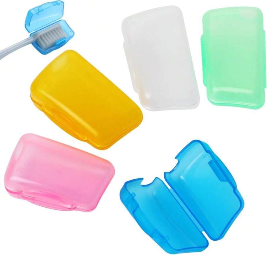 5 Pcs Travel Toothbrush Cover Caps Portable Toothbrush Head Covers Toothbrush Protective Case Travel Toothbrush Head Holder For Outdoor Office Hotel Home - 白色 - 查看 1