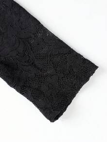 Casual Summer Women Lace Tops Going Out Lace Long Sleeve Top Concert For Women - Black - View 9