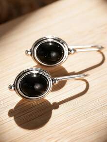 1 Pair Women's Elegant Water Drop Shaped Earrings, Suitable For Wedding, Engagement, Anniversary, Party Wear, Valentine's Day Gift - Silver - View 3