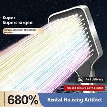 Sistem Penapisan 3 Lapisan PP Menapis 99% Besi Dan Sedimen 3 Mod Spa Hujan UrutGred Makanan Elektroplating Jerman Pemasangan Mudah Dalam 5 Minit Waranti 1 Tahun Shower Head Handheld Bathroom Full Set Paip Air Mandi - White - View 4