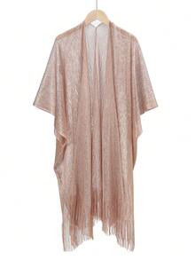 1pc Loose Hollow Out Bikini Cover Up Beach Shawl - Multicolor - View 1