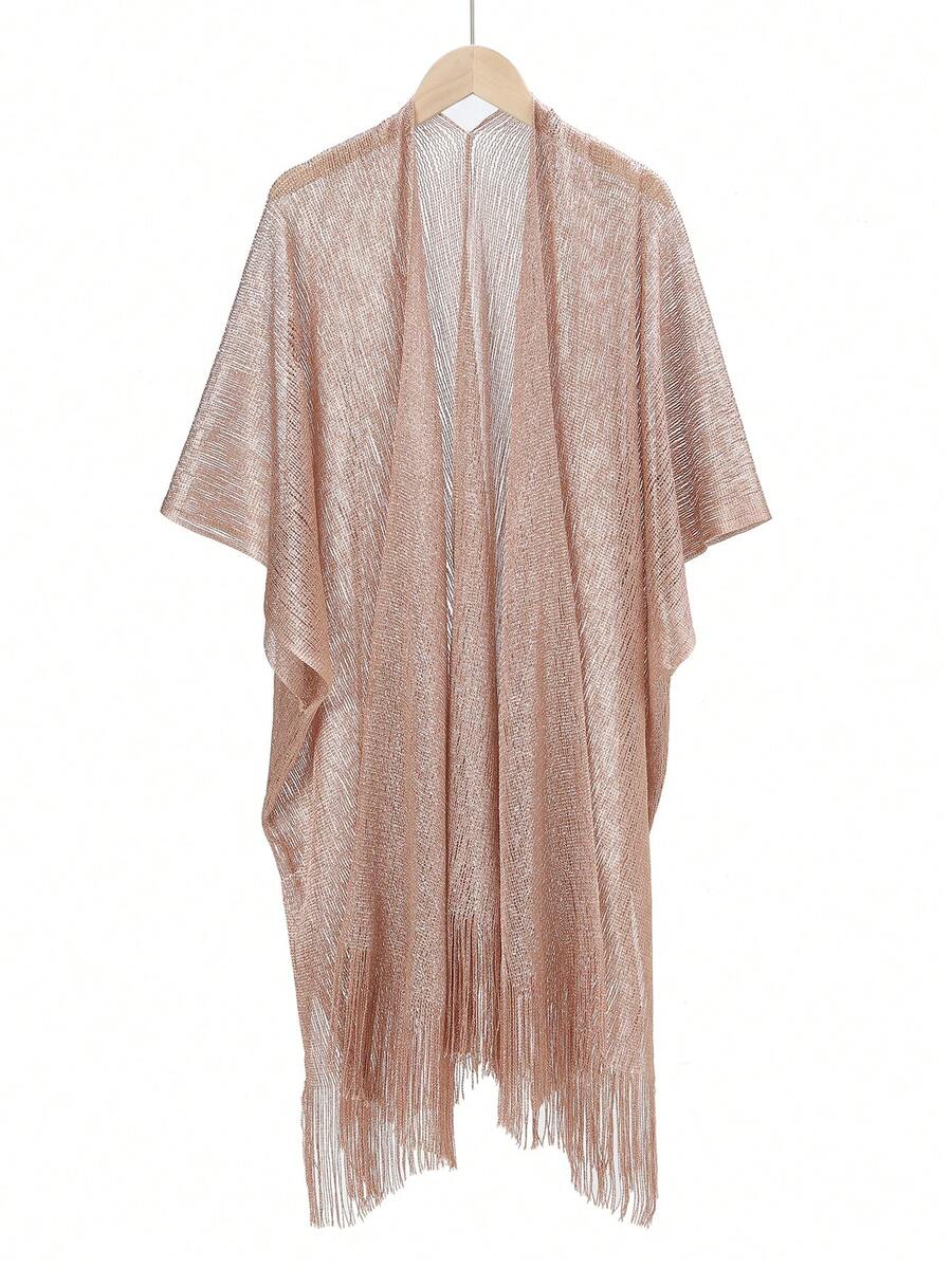 1pc Loose Hollow Out Bikini Cover Up Beach Shawl - Multicolor - View 1