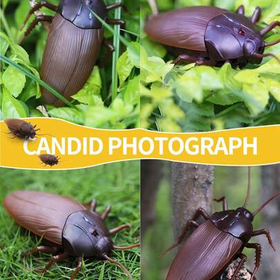 1pc Remote Control Cockroach Prank Toy, Realistic Electronic Fake Cockroach Gag Toy With Lights, Suitable For Children Party, Halloween, Christmas, April Fool's Day, Gift For Boys And Girls Aged 3-12