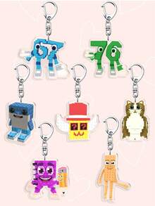 1pc Acrylic Funny "67" Number Keychain - Italian Brainrot Six Seven "67" Number Keychain, Can Be Hung On Bags And Backpacks Perfect For Boyfriends, Girlfriends, Or Family Members. - Multicolor - View 15
