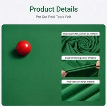 Billiard Cloth Pool Table Felt With Pre-Cut Rail Strips Green Tablecloth For Home Clubs Bars Indoor Sports Game - 綠色 - 查看 2