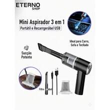 Aspirador Portátil Inteligente Sem Fio Recarregável | Limpeza Rápida e Precisa para Carro e Casa - 127 V/220 V - Visão 2